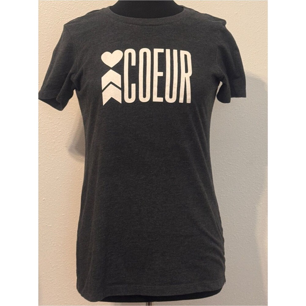 Coeur Women's Triathlon Running Cycling Graphic T Shirt Gray Medium Cotton Tee